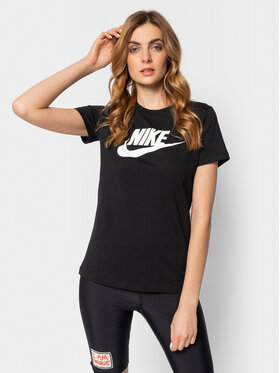 Nike Nike Marškinėliai Essential Icon BV6169 Juoda Regular Fit
