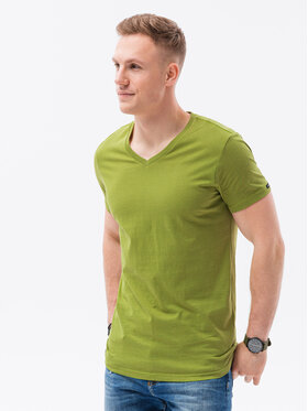 Ombre Ombre T-Shirt S1369 Zielony Regular Fit