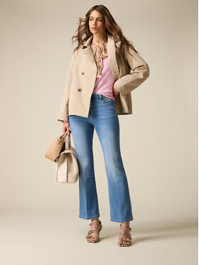 Oltre Oltre Jeansy P456R108889N004 Turkusowy Flare Fit