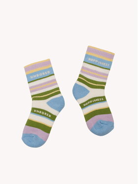 Happymess Happymess Skarpety Wysokie Dziecięce Skarpetki Pastel Stripes Fioletowy