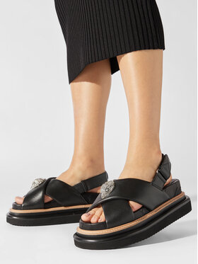 Kurt Geiger Kurt Geiger Чехли 225-Orson Cross Strap Sandal 9992200109 Черен