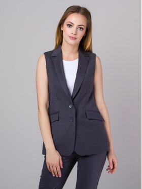 Willsoor Willsoor Kamizelka 67332 Szary Regular Fit