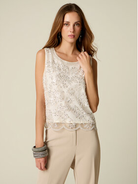 Oltre Oltre T-Shirt G0A7J005023N021 Biały Regular Fit