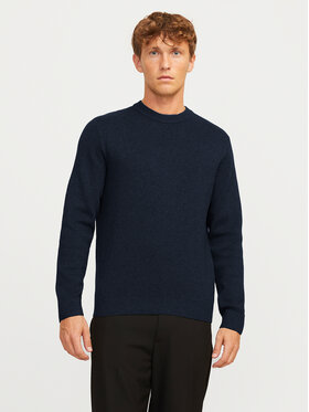 Jack&Jones Jack&Jones Sweter Milano 12259666 Granatowy Relaxed Fit