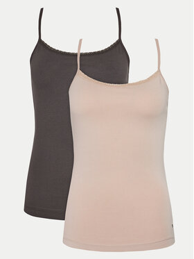 Tommy Hilfiger Tommy Hilfiger Комплект 2 блузи без ръкави UW0UW04892 Цветен Slim Fit