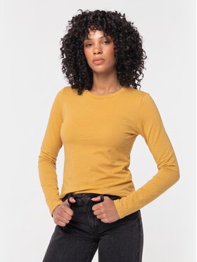 BASICLO BASICLO Longsleeve W-2253-267 Żółty Slim Fit
