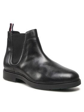 Tommy Hilfiger Tommy Hilfiger Sztyblety Elevated Rounded Lth Chelsea FM0FM04183 Czarny