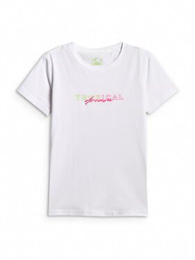 4F 4F T-Shirt BEACHWEAR Biały Slim Fit