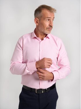 Willsoor Willsoor Koszula 43012sl Różowy Slim Fit