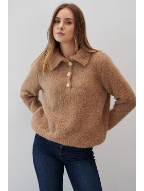 Fobya Fobya Sweter F2075 Miedziany Basic Fit