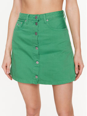 Tommy Jeans Tommy Jeans Trapéz szoknya A-Line DW0DW15663 Zöld Regular Fit