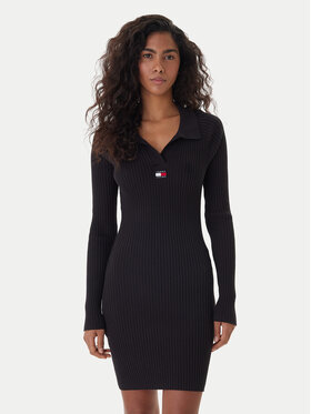 Tommy Jeans Tommy Jeans Трикотажна сукня Badge DW0DW22183 Чорний Slim Fit
