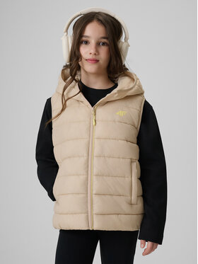 4F 4F Kamizelka OUTERWEAR Beżowy Regular Fit