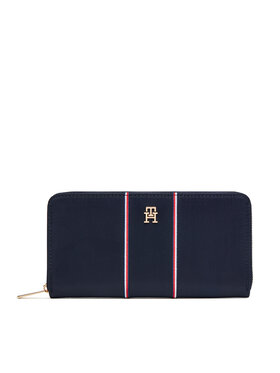Tommy Hilfiger Tommy Hilfiger Голям дамски портфейл Th Icon Lrg Za Nylon Corp AW0AW17954 Тъмносин