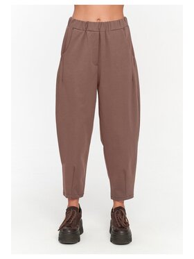 Makadamia Makadamia Spodnie materiałowe C79 Brązowy Loose Fit