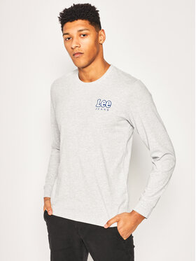 Lee Lee Longsleeve Chest Loggo Tee L64SFE03 112115913 Szary Regular Fit
