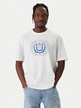 HUGO HUGO T-Shirt Namerix 50554350 Bílá Regular Fit