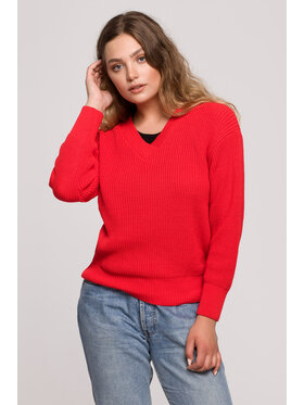 BeWear BeWear Svetr BK075 Červená Comfortable Fit