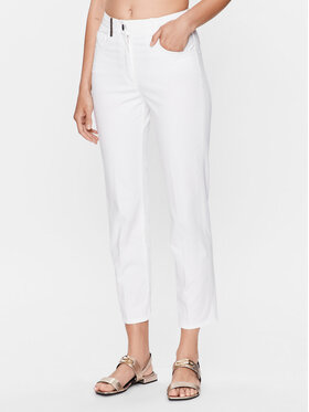 Peserico Peserico Kalhoty z materiálu P04977T3 Bílá Regular Fit