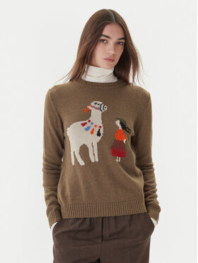 Weekend Max Mara Weekend Max Mara Sweter Nitra 2525366292 Brązowy Regular Fit