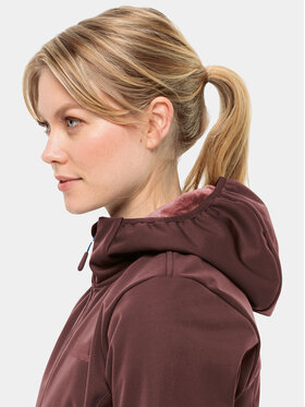 Jack Wolfskin Jakna Softshell Windhain Hoody 1307481 Bordo Rdeča Regular Fit