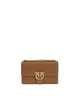 PINKO PINKO Τσάντα Brown Calf Leather Bos Taurus Shoulder Καφέ