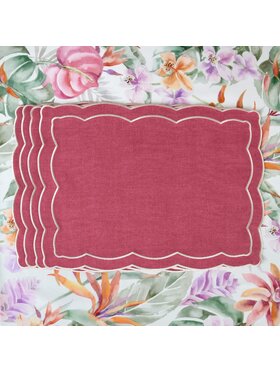 Roseberry Home Roseberry Home Podkładka na stół haftowana Magenta Onde Różowy