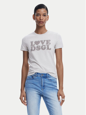 Desigual Desigual Póló Love Dsgl 25SWTK10 Szürke Regular Fit