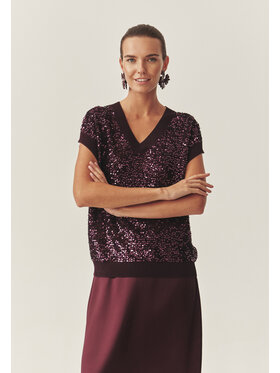 TATUUM TATUUM Sweter ICOMA Bordowy Classic Fit