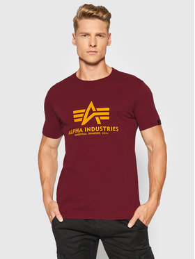 Alpha Industries Alpha Industries T-Shirt Basic 100501 Bordowy Regular Fit