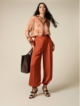 Oltre Oltre Pantaloni di tessuto P001J002649N022 Arancione Boy Fit