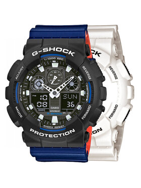Casio Casio Zegarek SET GA-100B-7AER + BEZEL 10508136 + PASEK 10527467 Biały