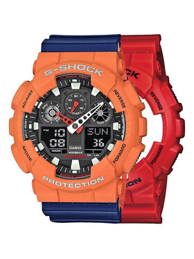 Casio Casio Zegarek SET GA-100B-4AER + BEZEL 10589006 + PASEK 10527467 Niebieski