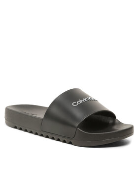 Calvin Klein Calvin Klein Șlapi Chuncky Pool Slide Rub HM0HM01063 Negru