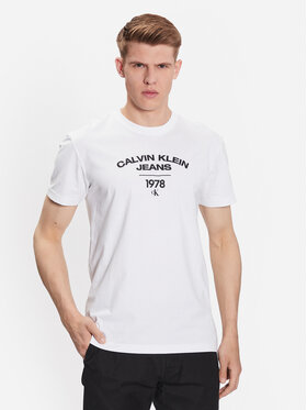 Calvin Klein Jeans Calvin Klein Jeans Marškinėliai J30J324206 Balta Regular Fit