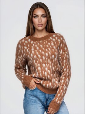 Ombre Ombre Svetr OW-SW-E0059 Hnědá Regular Fit