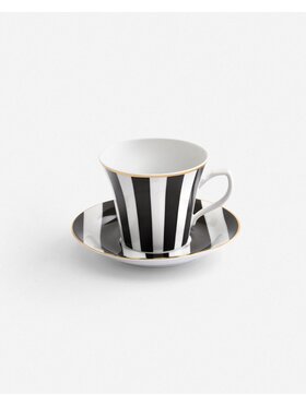 La Mania La Mania Filiżanka ze spodkiem Stripes Biały