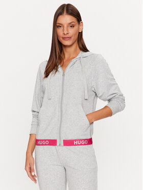 Hugo Hugo Majica dugih rukava Sporty Logo 50490599 Siva Regular Fit