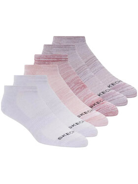 Skechers Skechers Skarpety krótkie 6pk Womens Non Terry Low Cut Socks Różowy