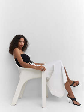Mango Mango Džínová sukně Aida 57050162 Bílá Regular Fit