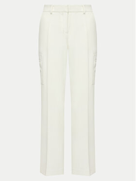 DKNY DKNY Hlače iz tkanine UB4PX263 Écru Regular Fit
