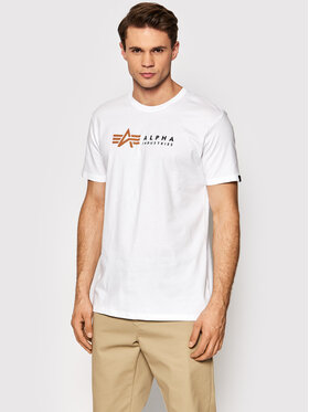 Alpha Industries Alpha Industries T-Shirt Alpha Label 118502 Biały Regular Fit