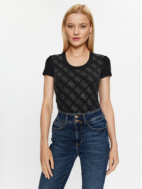Guess Guess T-Shirt W3BI53 J1314 Czarny Slim Fit
