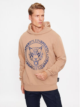 Plein Sport Plein Sport Bluza Hoodie Sweatshirt Tiger AACC MJB3109 SJO001N Beżowy Regular Fit