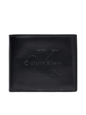Calvin Klein Calvin Klein Vīriešu maks Bold Billfold W/Coin LV04D1156G Melns