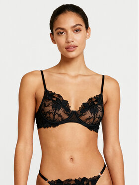 Hunkemöller Hunkemöller Nedrček s kostjo Ingrid 300469 Črna