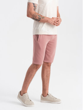 Ombre Ombre Šortky z materiálu OM-SRBS-0149 Růžová Regular Fit