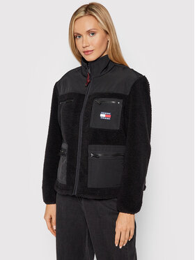 Tommy Jeans Tommy Jeans Преходно яке Tjw Sherpa DW0DW11100 Черен Regular Fit