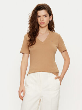 Tommy Hilfiger Tommy Hilfiger Tričko WW0WW40584 Béžová Slim Fit