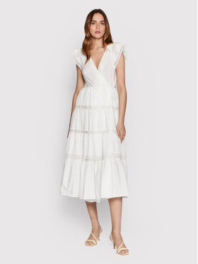 TWINSET TWINSET Sukienka letnia 221TT2030 Biały Regular Fit